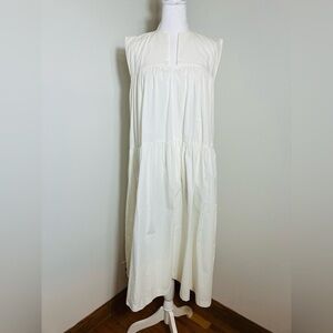 WE‎ ARE Maxi Tank Dress 100% Cotton Tired Lagenlook Beach Coastal Sz M